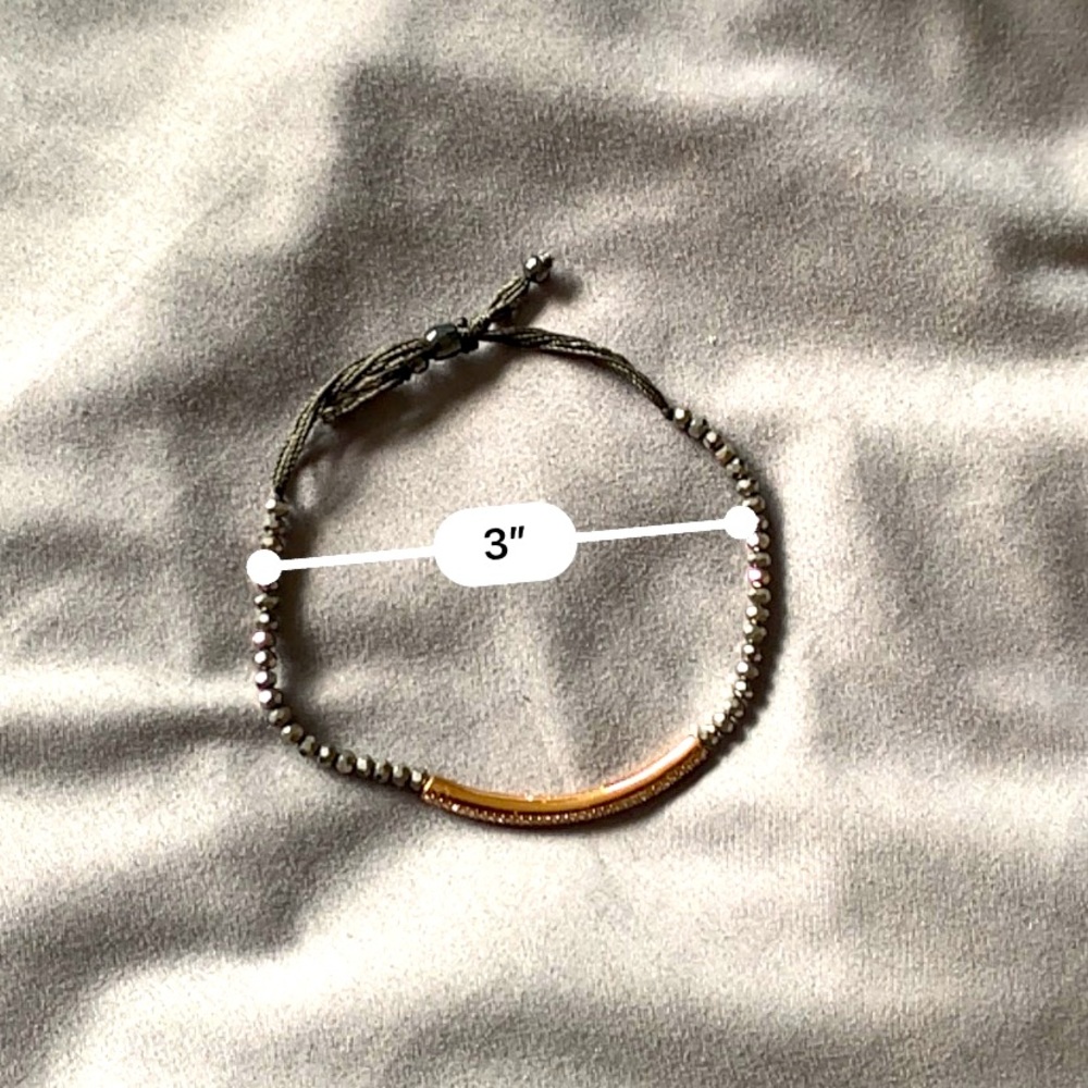 Stella & Dot Gold Beaded Pull-Tie Bracelet